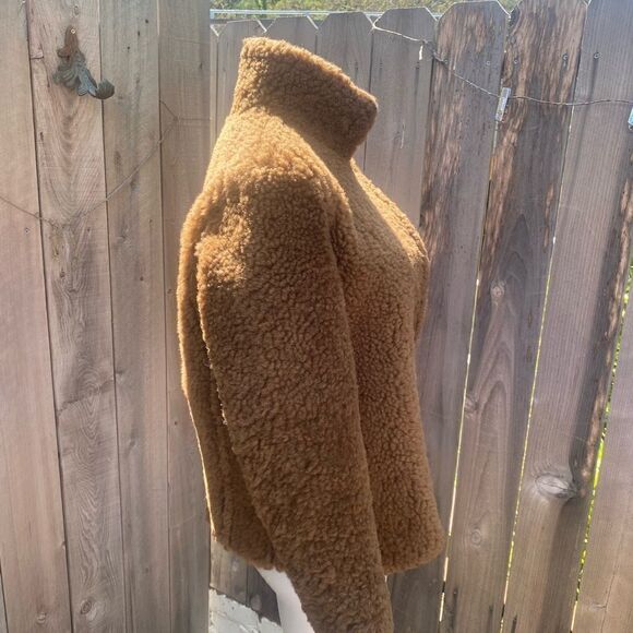 Vince Genuine Shearling & Leather Bomber Jacket In Brown size XS - Picture 7 of 16